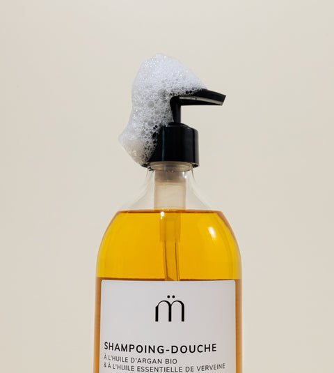 KIT- Shampoing douche à l'huile d'argan bio et huile essentielle de verveine