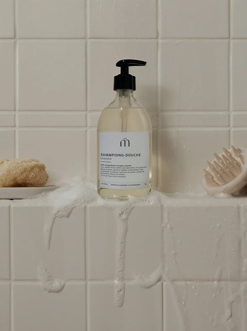 Shampoing-douche familial au romarin bio rechargeable Muzzü